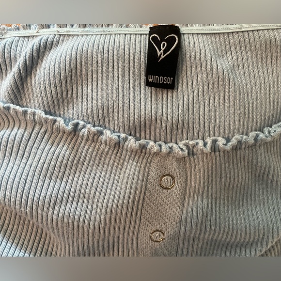 Windsor Sky Blue Ribbed Long Sleeve Dress - Picture 5 of 5